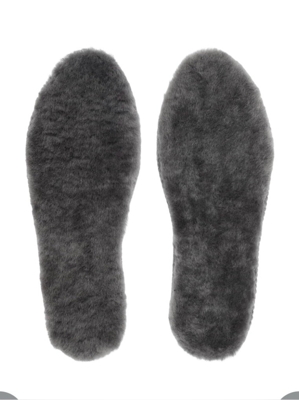 Size 8 Gray Sheepskin Insoles - Soft Fuzzy Footbeds